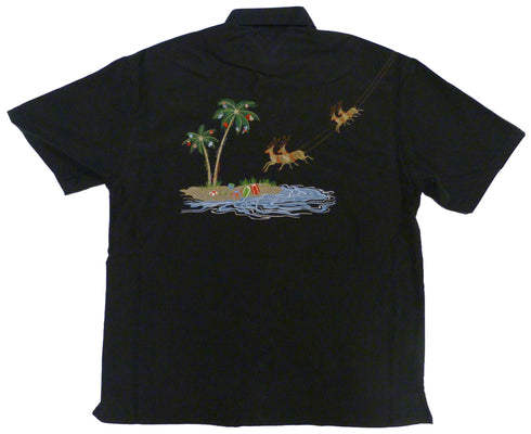 Bamboo Cay Mens Flying Santa Embroidered Shirt